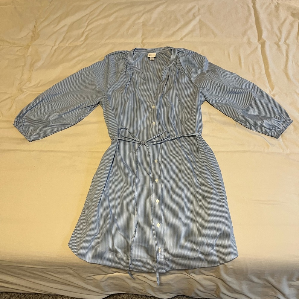 NWOT Blue Striped Button-Down Dress
